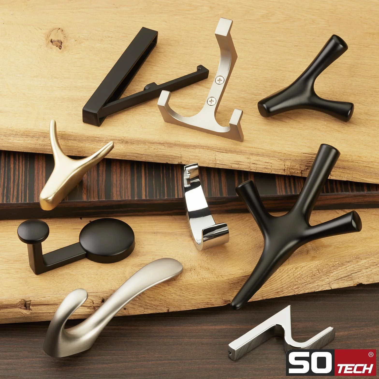 SOTECH Appendiabiti VETRINO 69 x 24 mm Cromo lucido Zinco pressofuso Gancio da parete
