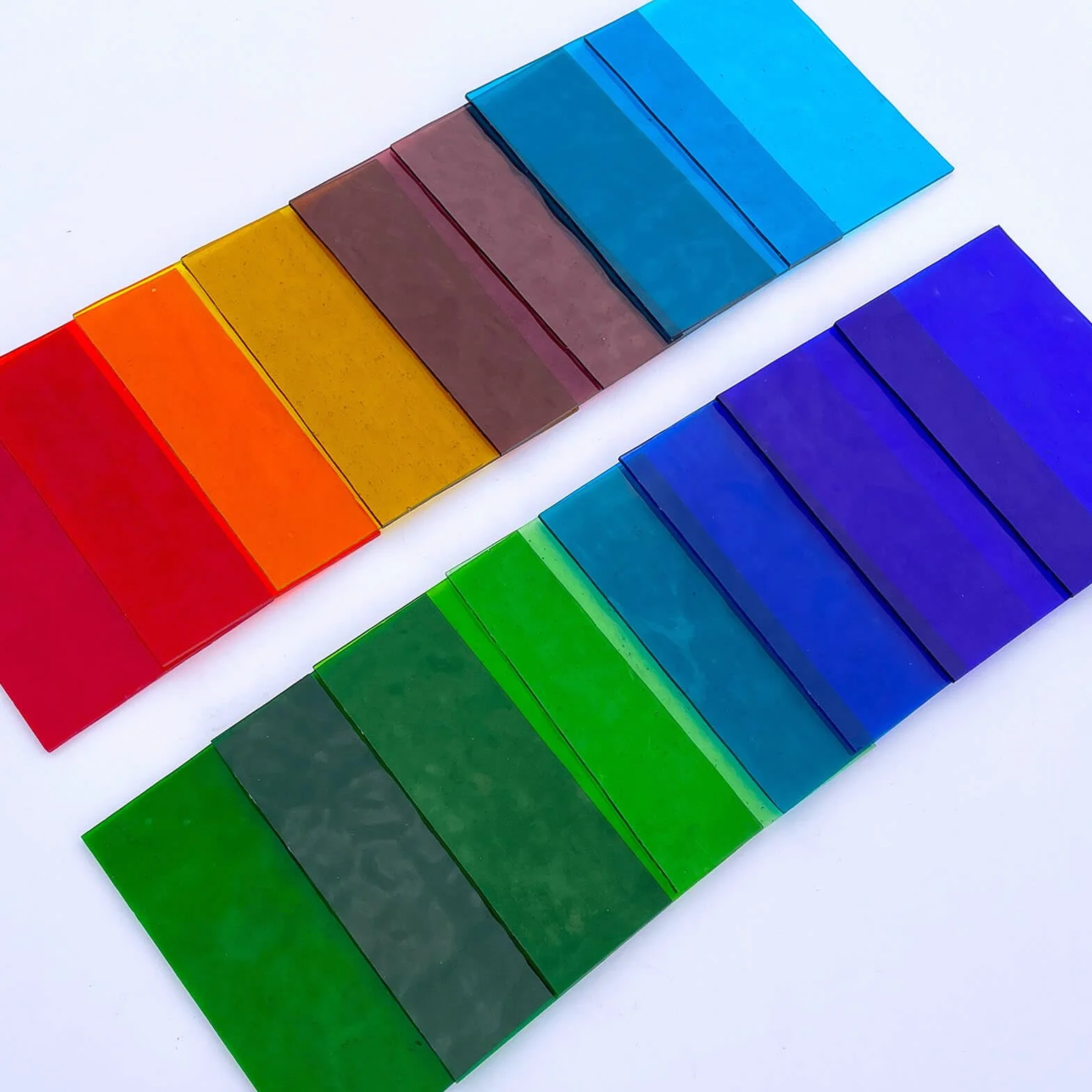 Vetro Colorato Trasparente 16 Fogli 15,2x10,2 cm per Mosaico Arte Cattedrale