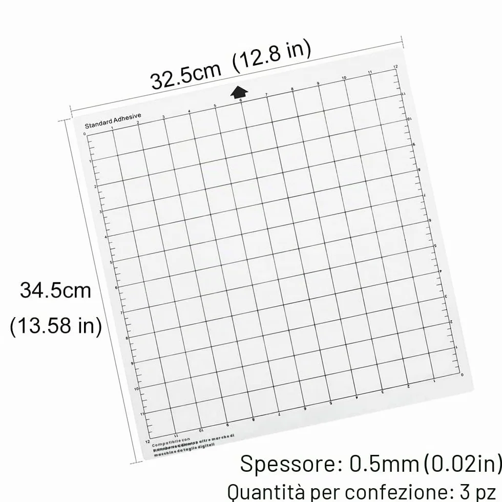 Tappetino da Taglio per Silhouette Cameo 30,5x30,5 cm, Set 3 Griglia Adesivo Antiscivolo