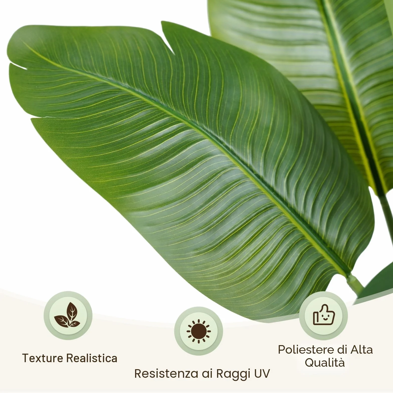 Pianta Artificiale Uccello del Paradiso 150cm Alta, Piante Finte da Interno Grandi Finta con 10 Foglie Albero di Banano Artificiale Per Interni Esterno Soggiorno Ufficio Giardino Dec（1 PACK）