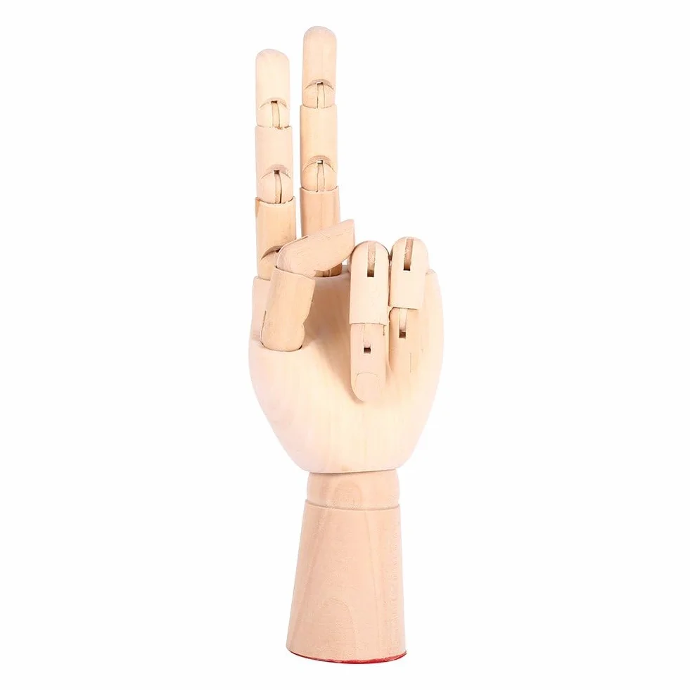 Modello di Mano in Legno Articolato, Manichino Artistico con Dita Flessibili per Disegno e Studio dell'Arte