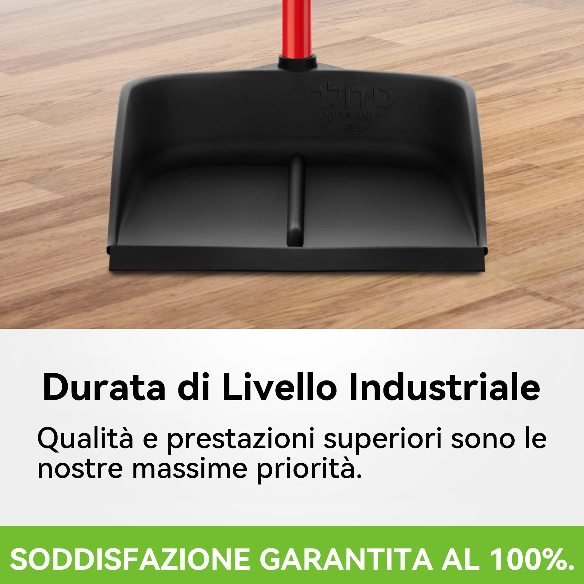 Tyroler Paletta Magica | 100% Gomma Naturale | Manico Antiruggine in Alluminio 105cm | Design da Appoggio | Compatibilità Universale con Scope