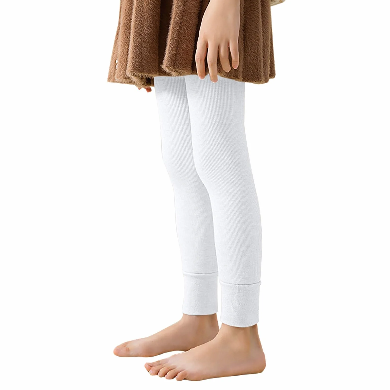 Leggings termici a coste per bambini, morbidi, elasticizzati, caldi, comodi, per ragazzi e ragazze, per il freddo, uso quotidiano, scuola