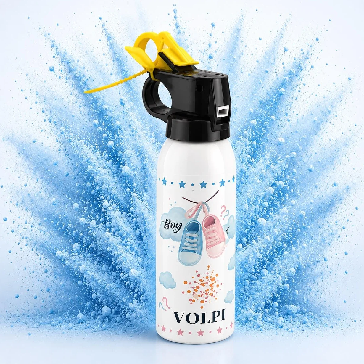 Estintore Gender Reveal Azzurro, Polvere Colorata – Effetto Nuvola di Fumo Azzurro Intenso per Baby Shower, Festa Rivelazione Sesso, Ideale per Eventi e Annuncio Nascita, Confezione da 2 Pezzi
