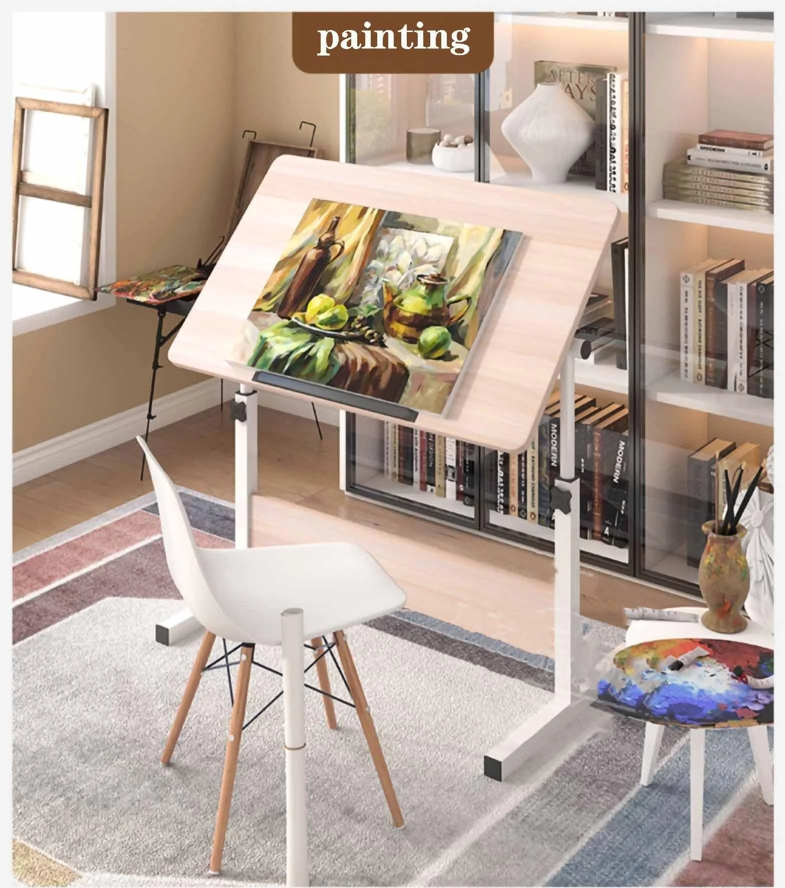 Tavolo da disegno con piano inclinabile, altezza regolabile scrivania per studio, artigianato artistico e scrittura, mobili essenziali per artisti per Creativit