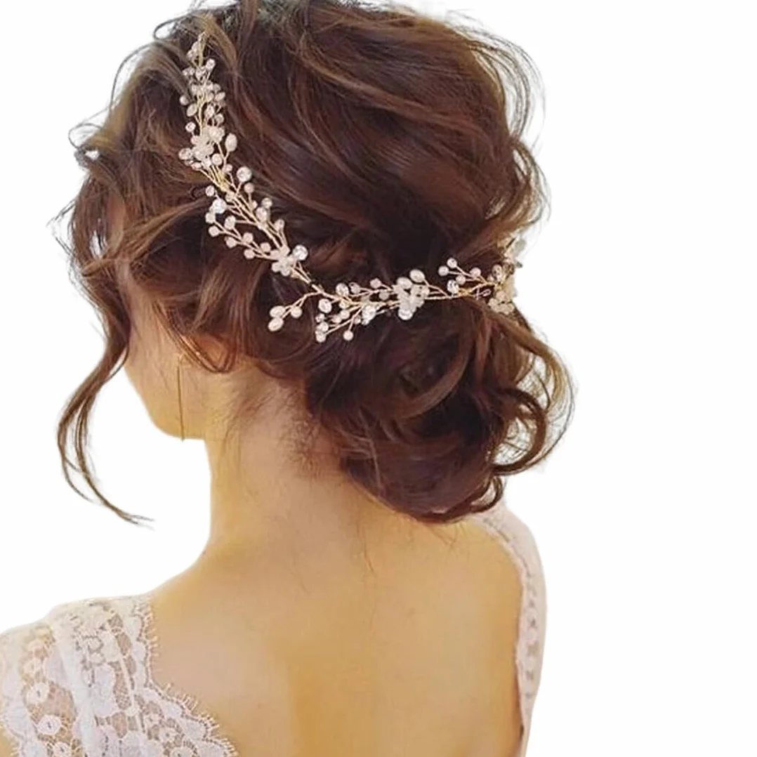 Coroncina Comunione Bambina Diadema Perle 35 cm Accessorio Prima Comunione Battesimo