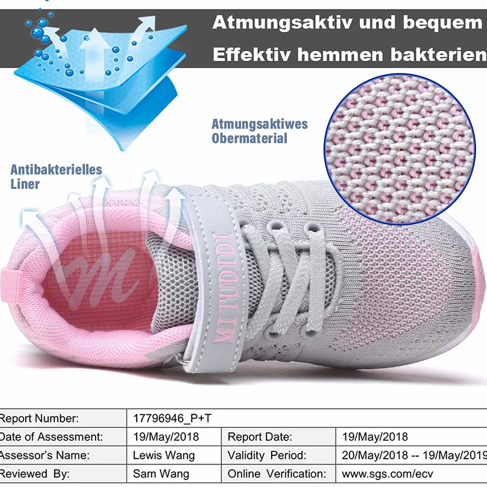 Scarpe Ginnastica Bambine Ragazzi Corsa Sportive Running Unisex Grigio Rosa