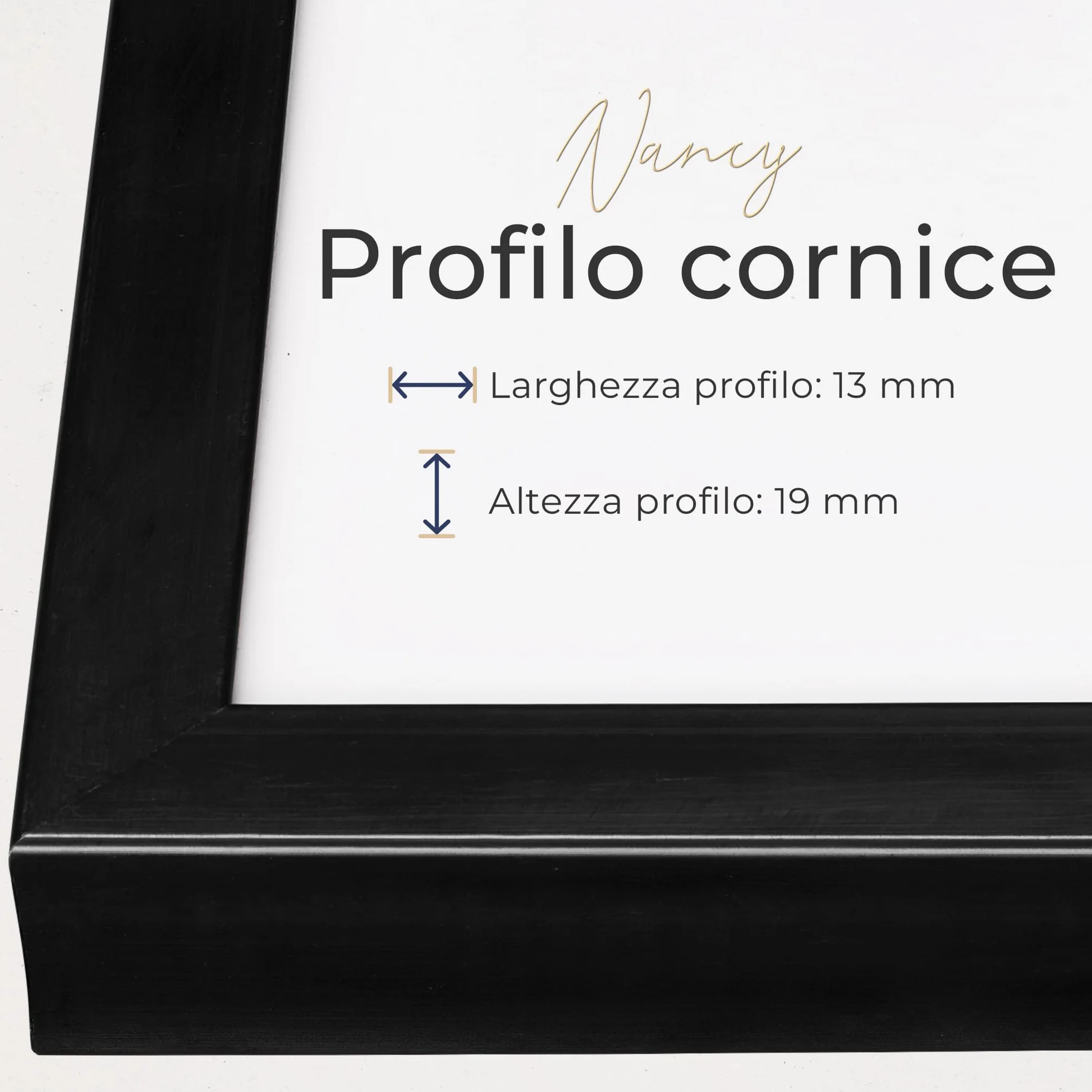 Cornice per foto 32x45 cm nera -Vetro acrilico infrangibile - Cornice da parete in plastica resistente per foto, poster, puzzle e certificati - Prodotta in Europa - Nancy
