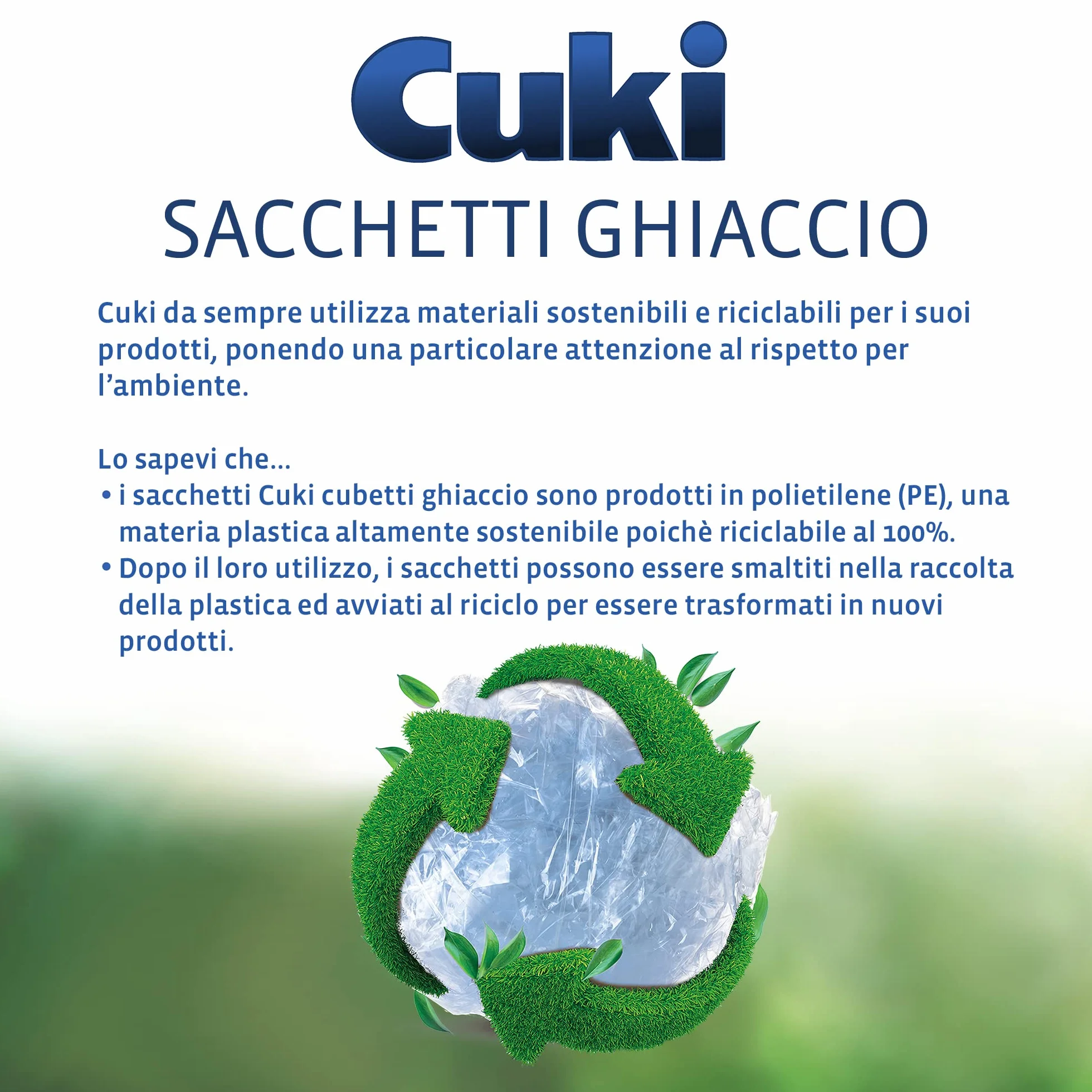 Cuki Sacchetti Ghiaccio 280 Cubetti 6 Confezione Plastica
