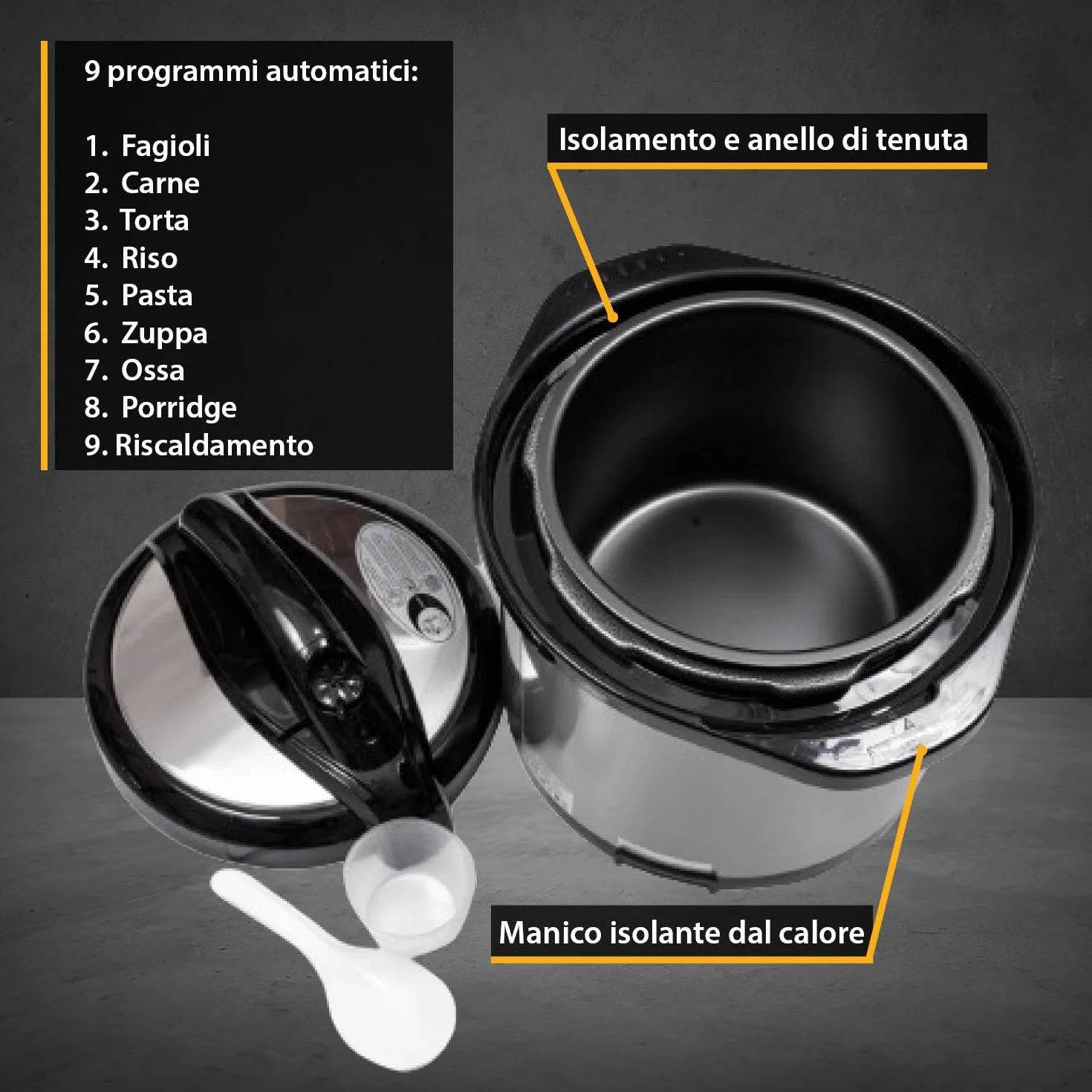 TZS First Austria Multicooker a Pressione Elettrico 6L 1000W 9 Programmi Automatici