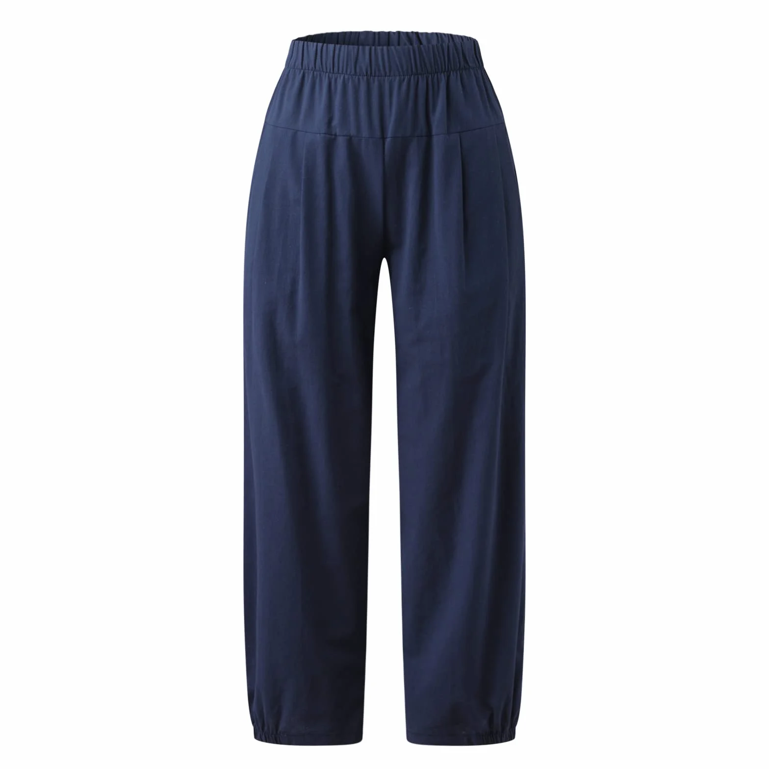 Pantaloni Pinocchietto Donna Estivi Pantaloni Lunghi Elastici in Lino di Cotone Tinta Unita Moda Donna Pantaloni da Spiaggia per Il Tempo Libero Pantaloni Corti Pantaloni 2024