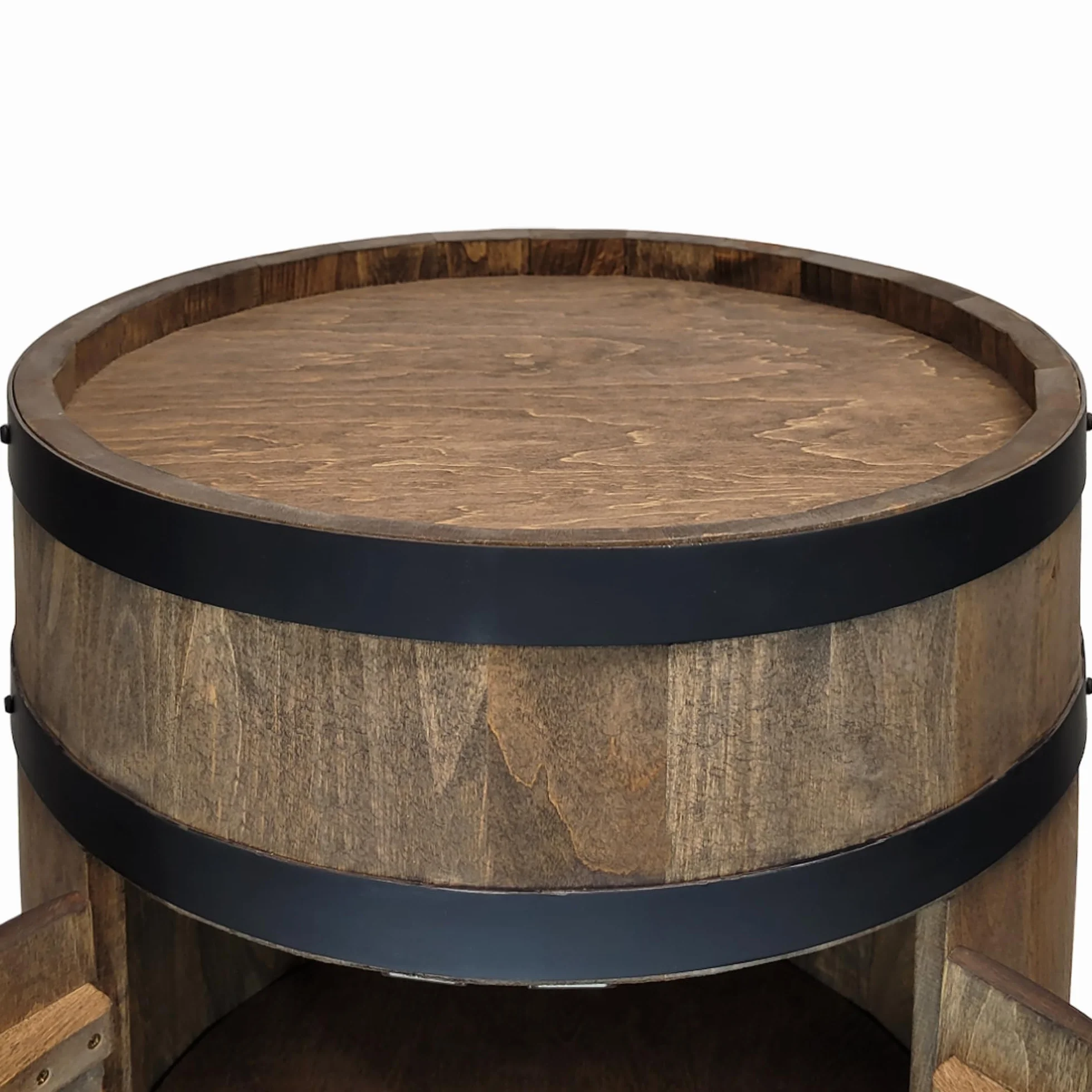 WEECO Barile con due ante, armadio per bevande, Whisky bar, Barile di vino, Cantinetta Portabottiglie in Legno, Mini Bar scaffale rotondo, Scaffale vino Botte vini, Barile Grappa, Barile da whisky