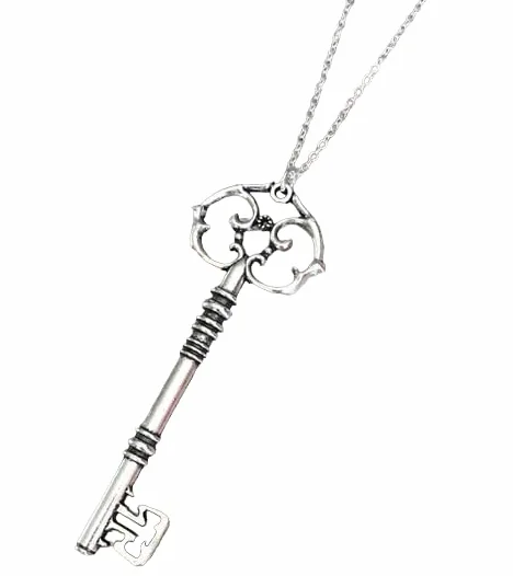 Collana Con Ciondolo Chiave 8cm Argento Cosplay Retrò ET169