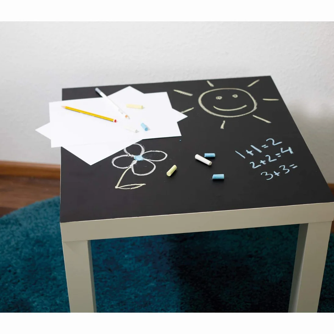 DecoMeister Lavagna adesiva a gesso Pellicola autoadesiva Pellicole murale, facile da applicare, per disegnare con gesso 67,5x200 cm Nero ardesia