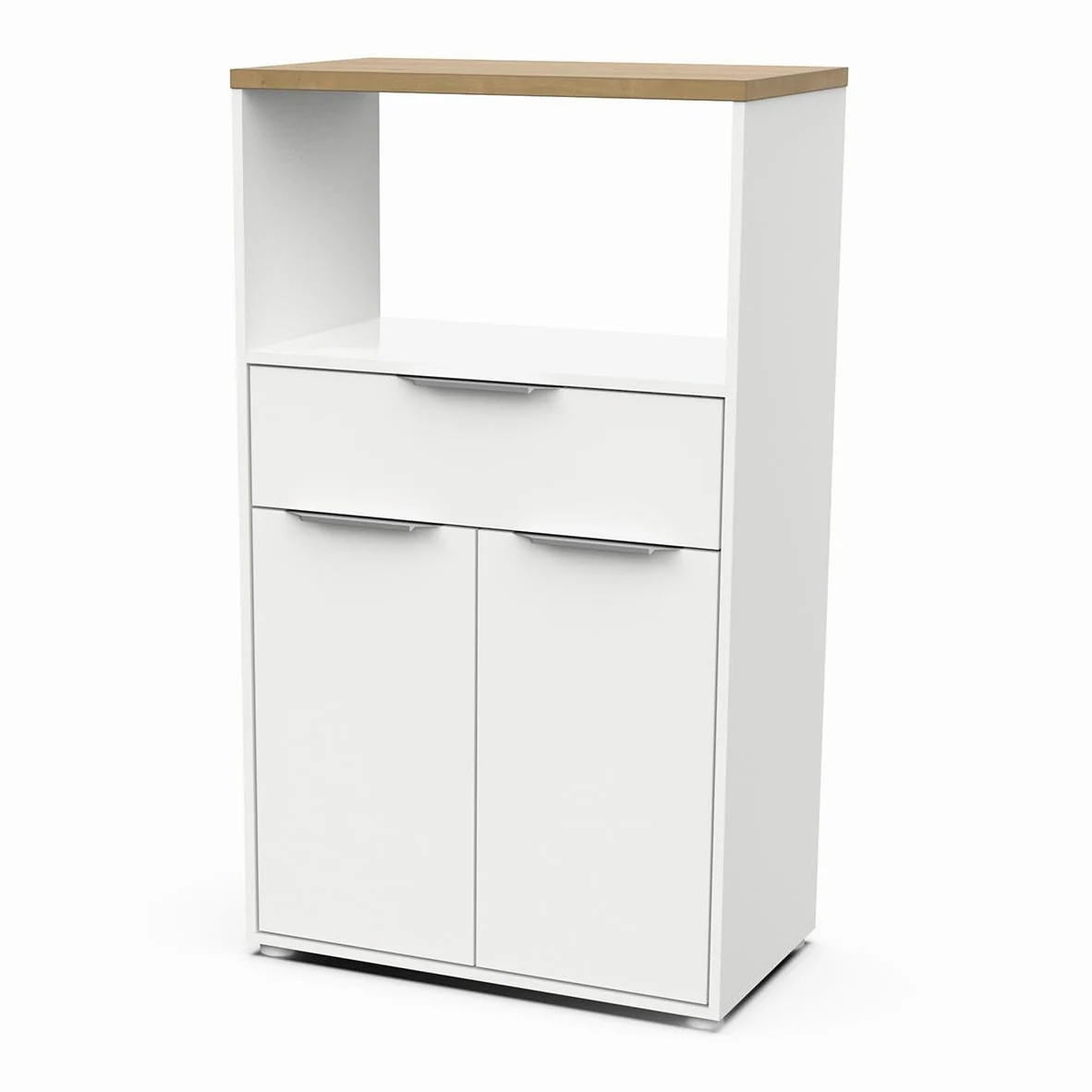 Demeyere Mobile a Microonde, Bianco & Rovere, 70 x 123 x 40 cm