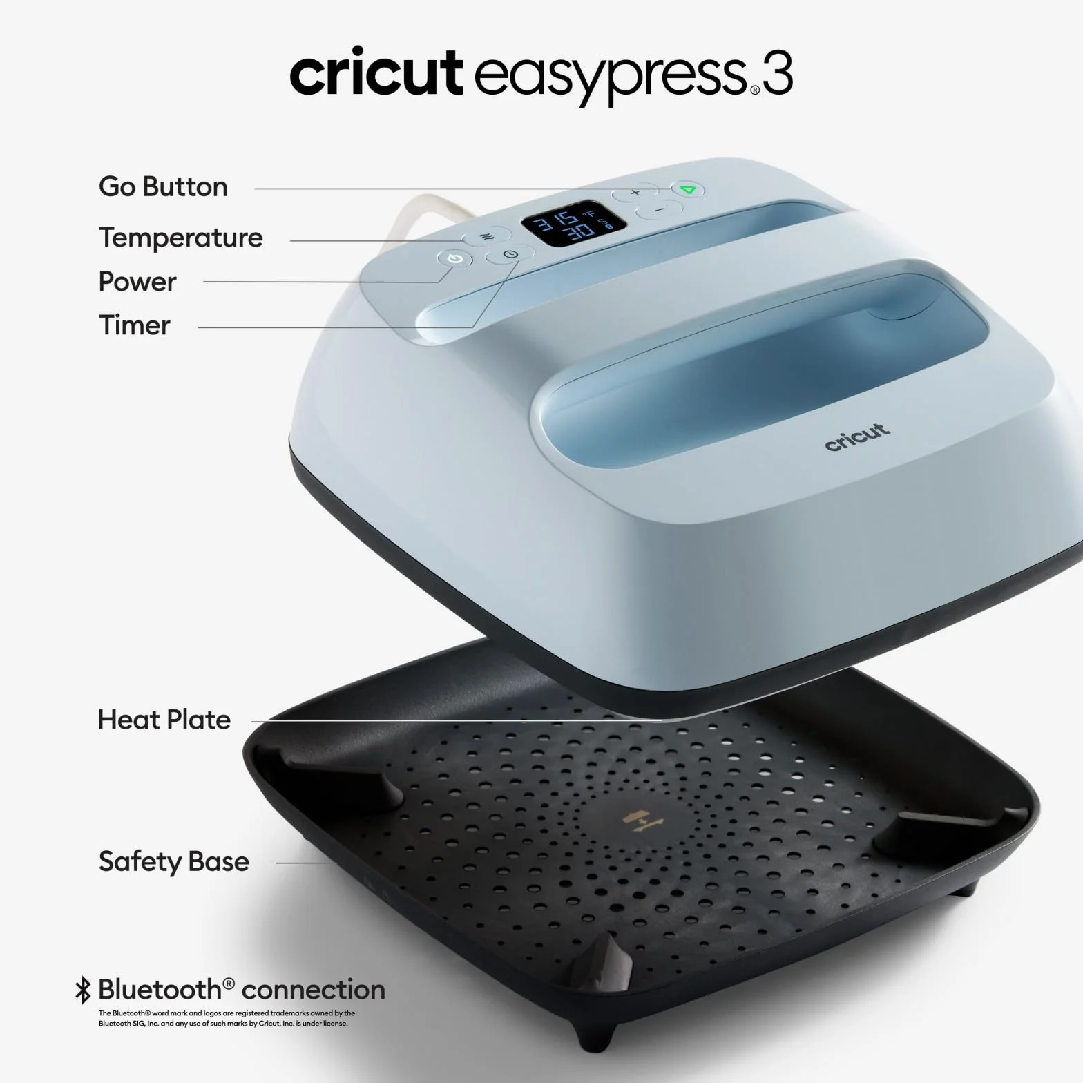 Cricut Easypress 3 Blu, Nero 300 X 250 Mm 205 ?c Display Incorporato (cricut Easypress 3 12x10)