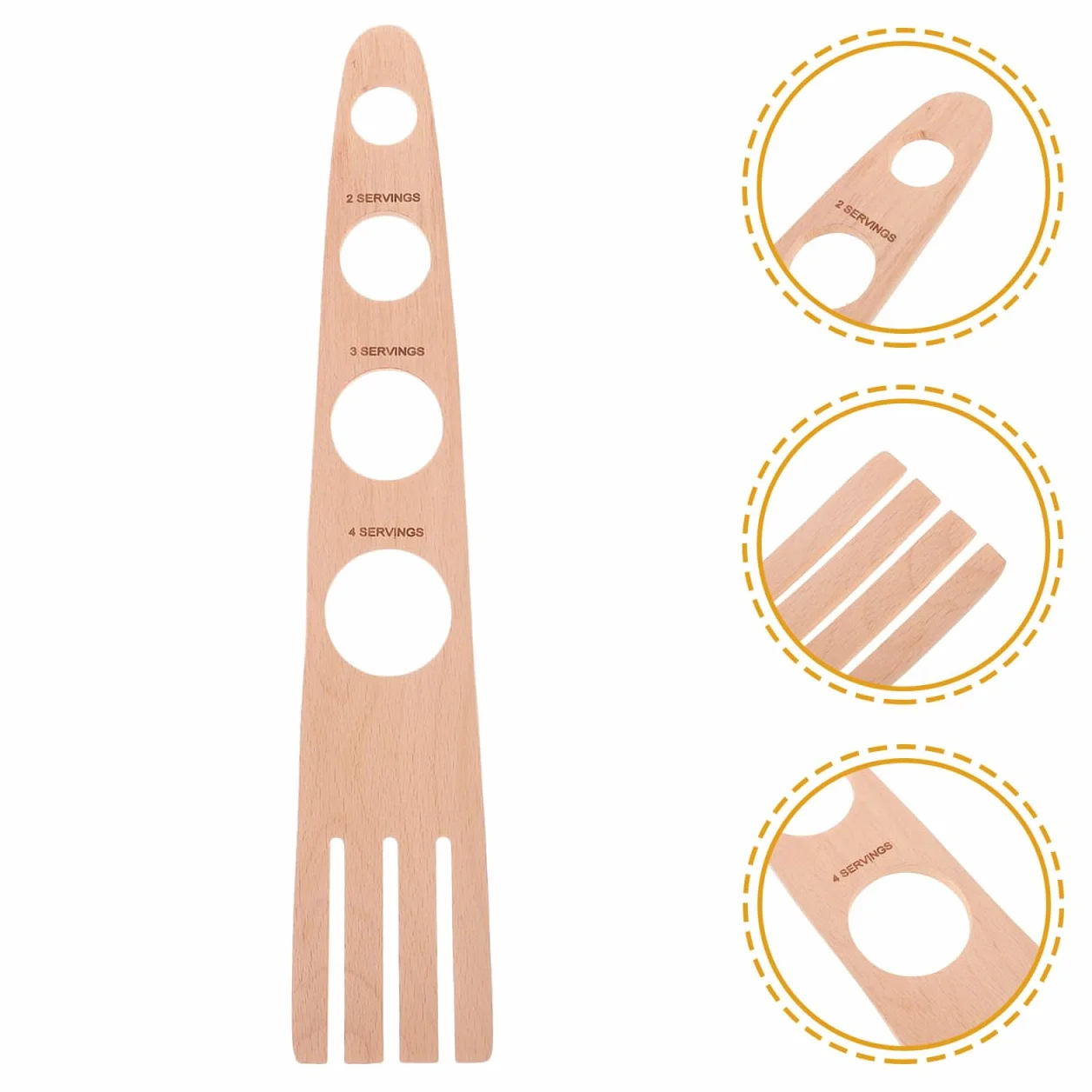 Ciieeo Misuratore Dose Spaghetti in Legno Con 4 Fori Per Porzioni Da 4 Persone Strumento Compatto Per Cucina Domestica E Chef Controllo Preciso Delle Porzioni Di Pasta