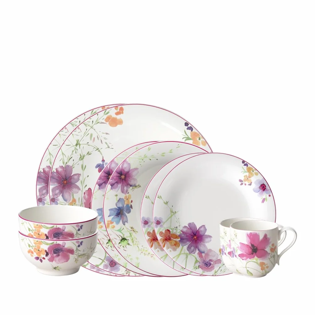 Villeroy & Boch – Mariefleur Starter Set 10 Pezzi Variopinto, Lavabile in Lavastoviglie, Adatto per Microonde, Piatti Servizio Fiori, Piatti Eleganti, Set Di Stoviglie, Porcellana Premium