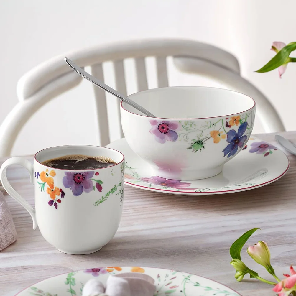 Villeroy & Boch – Mariefleur Starter Set 10 Pezzi Variopinto, Lavabile in Lavastoviglie, Adatto per Microonde, Piatti Servizio Fiori, Piatti Eleganti, Set Di Stoviglie, Porcellana Premium