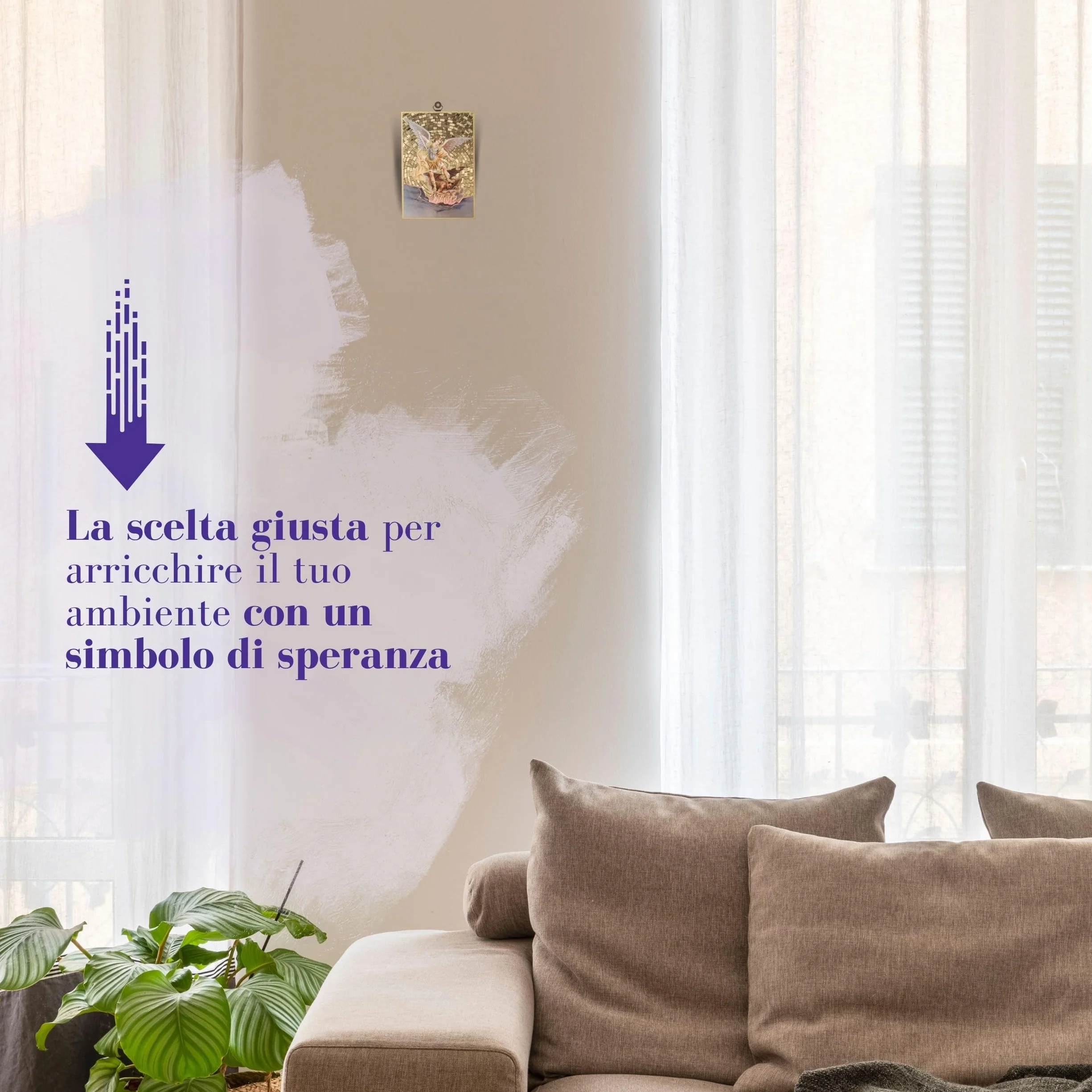 FRATELLI BONELLA - Quadro San Michele Arcangelo e Preghiera Dedicata in Italiano - Quadro Legno in MDF di Pioppo Camera Da Letto 8 mm x 10 cm x 15 cm - Made in Italy