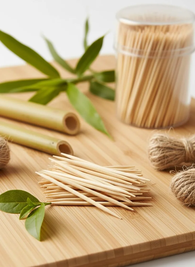 Stuzzicadenti in legno 1000 pezzi 6,5 cm per cocktail in scatola distributrice