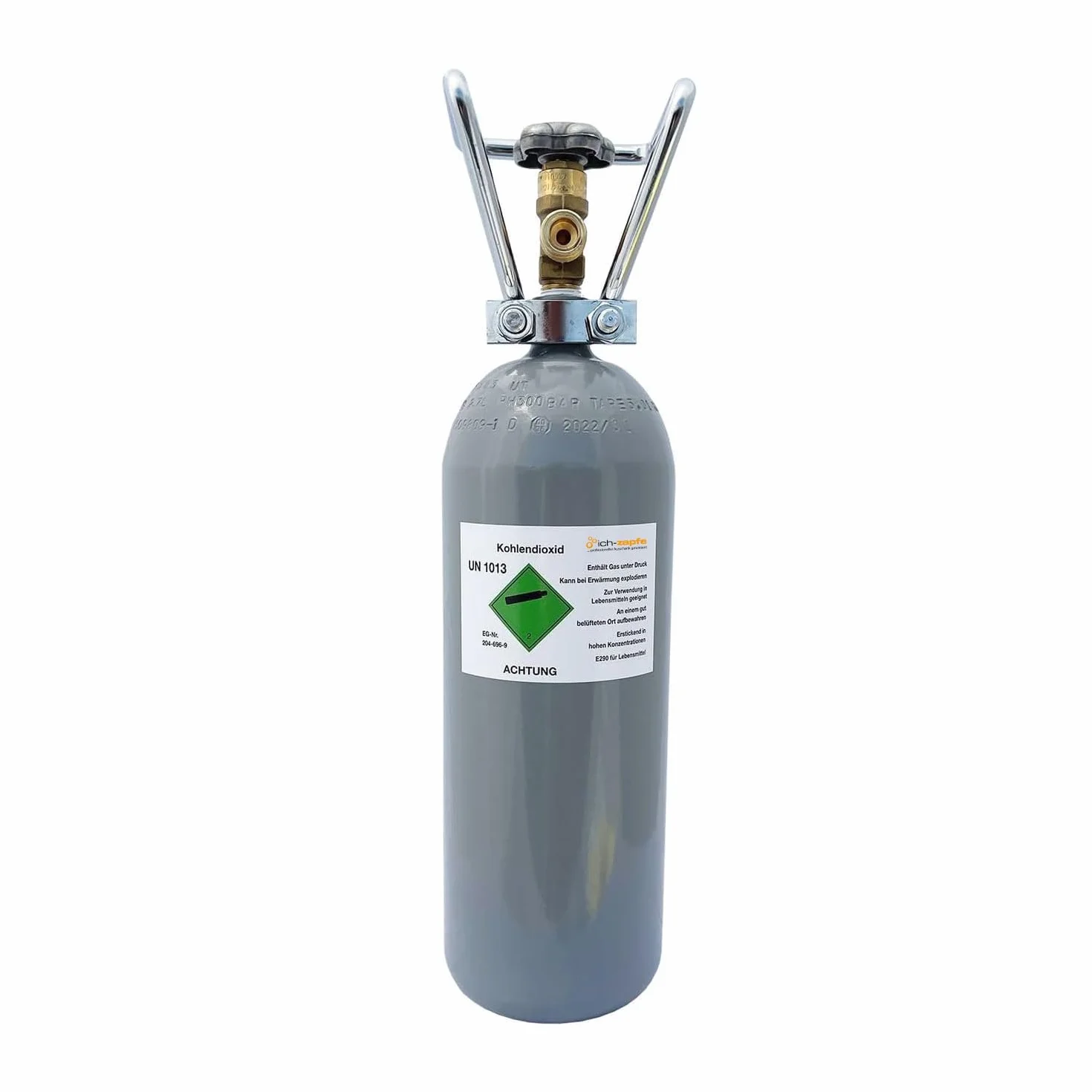 Bombola di CO2 - Bombola di stoccaggio riutilizzabile con anidride carbonica E290 - Bombola di anidride carbonica per sistema di erogazione (2 kg)