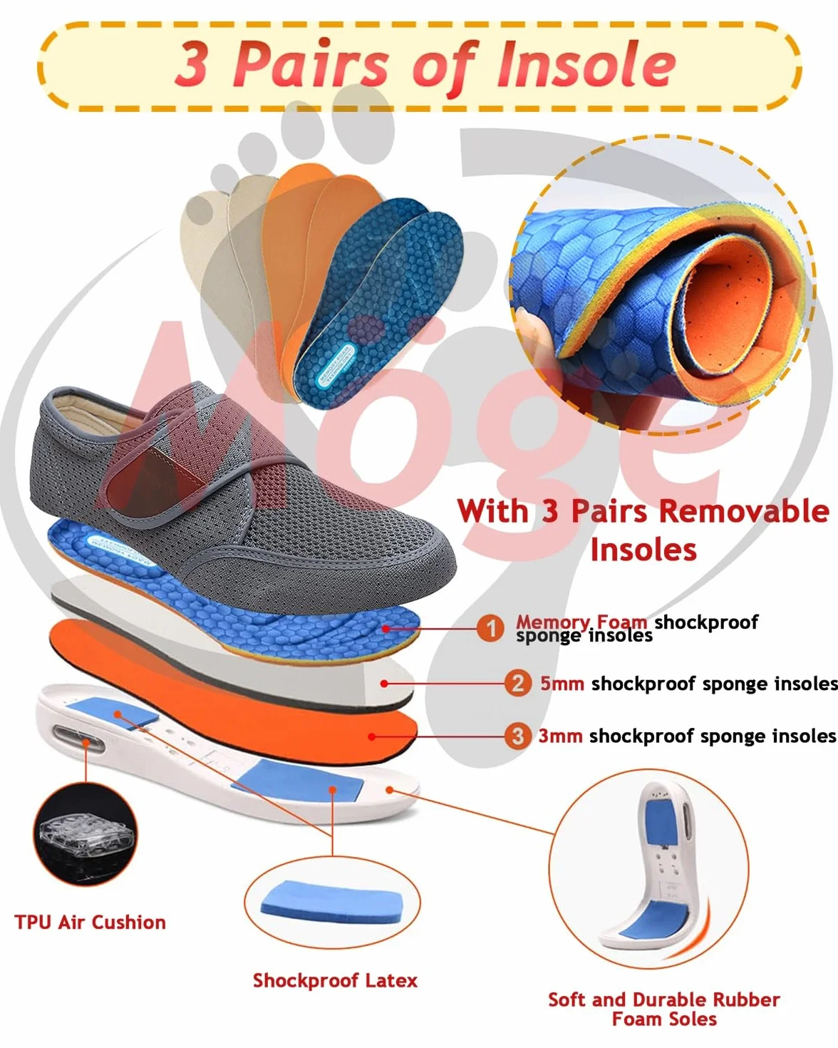 Scarpe Uomo con Strappo Estive Scarpe da Lavoro Comode Leggere Traspiranti Scarpe Basse Sportive Casual Scarpe da Viaggio Ortopediche Traspiranti
