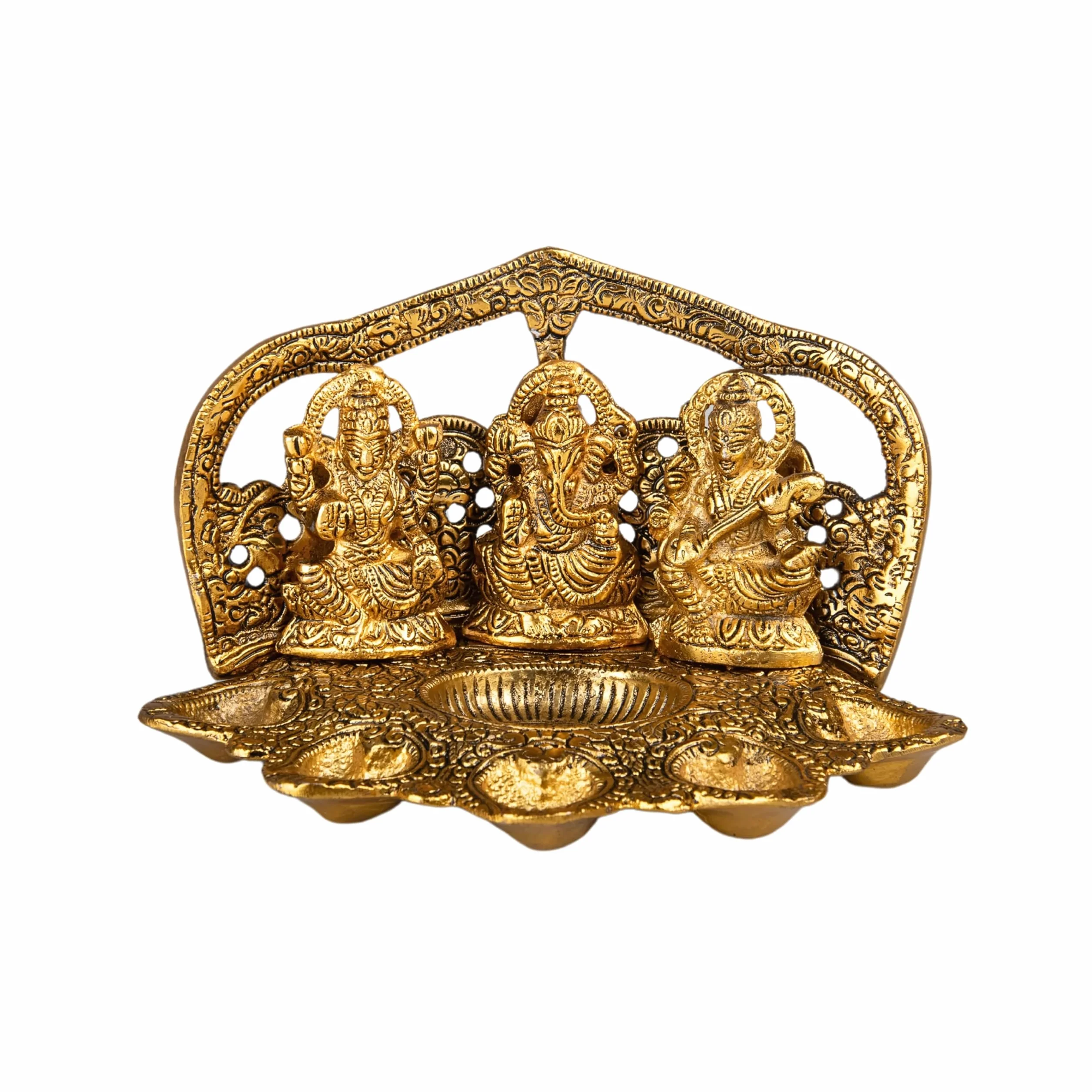 Wonder Care Lampada Diya Lakshmi Ganesha Saraswati per Pooja e decorazione della casa, decorazioni per Diwali, Diya tradizionale per Diwali, lampada Diya per Pooja