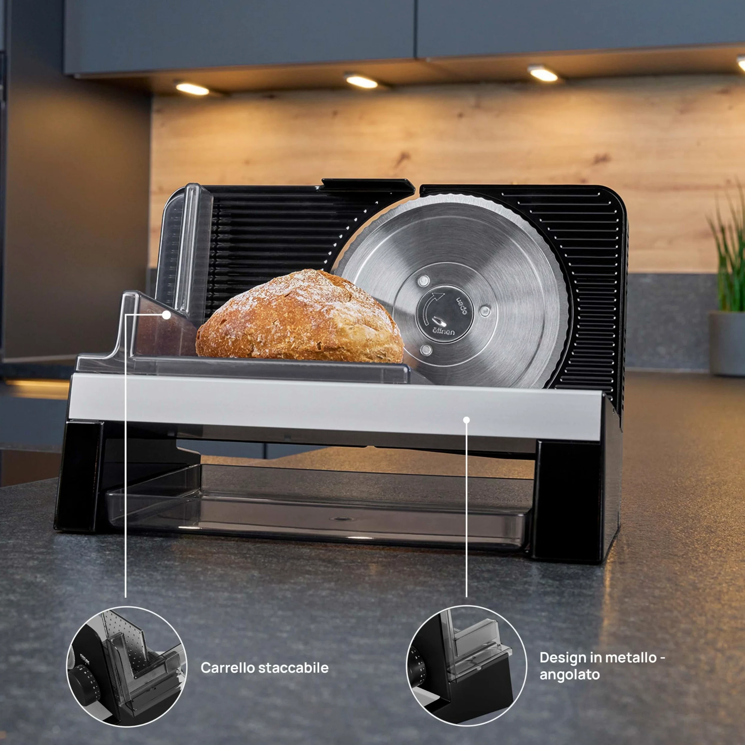 affettatrice universale ritter E 16 Duo Plus, affettatrice universale elettrica con motore ECO, made in Germany, nero