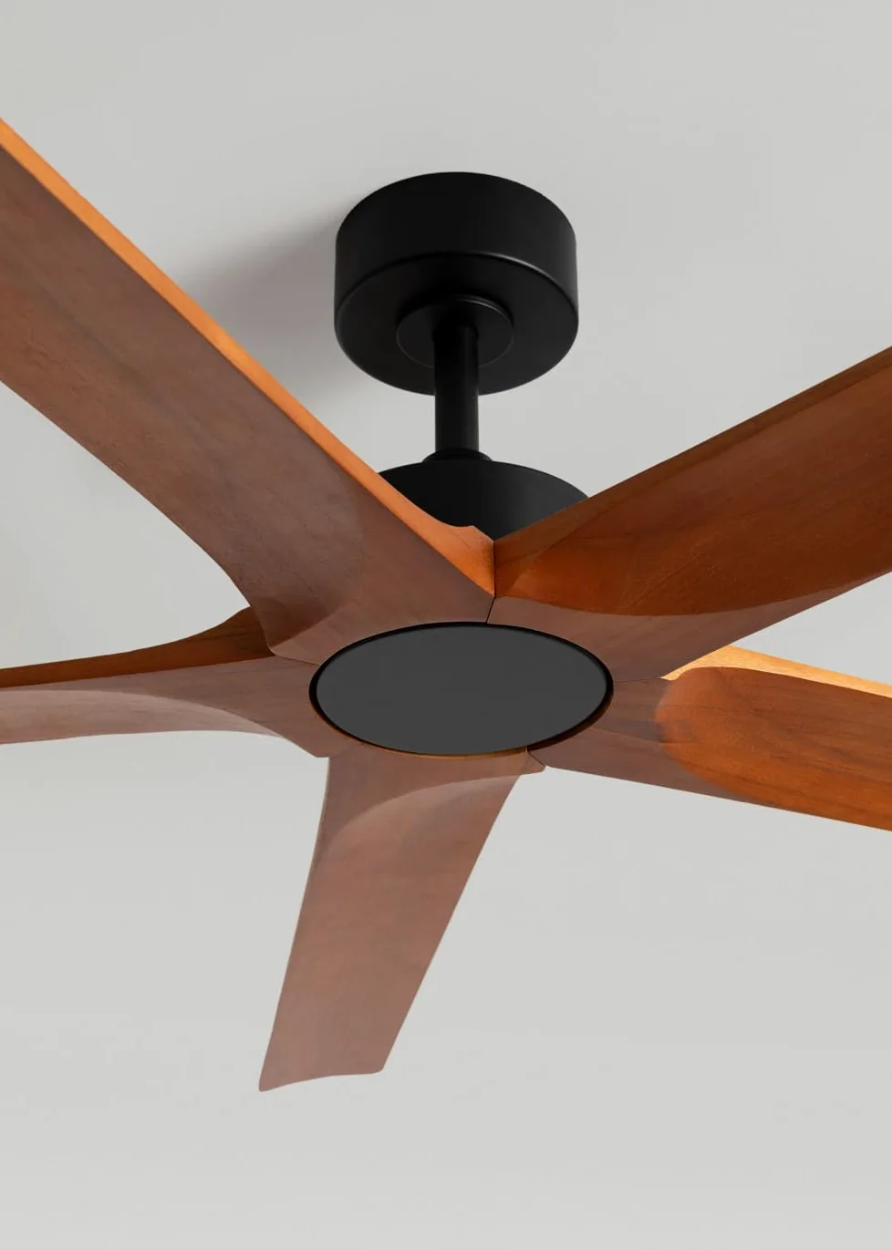 CREATE / WIND INDUSTRIAL WOOD XXL/Ventilatore da soffitto 100% legno con telecomando / 40W, Silenzioso, Ø183 cm, 6 velocità, programmabile, funzione estate-inverno