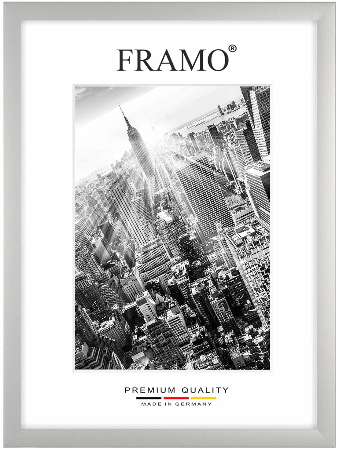 FRAMO Cornice per immagini 35mm 68 x 110 cm Argento Opaco MDF vetro antiriflesso