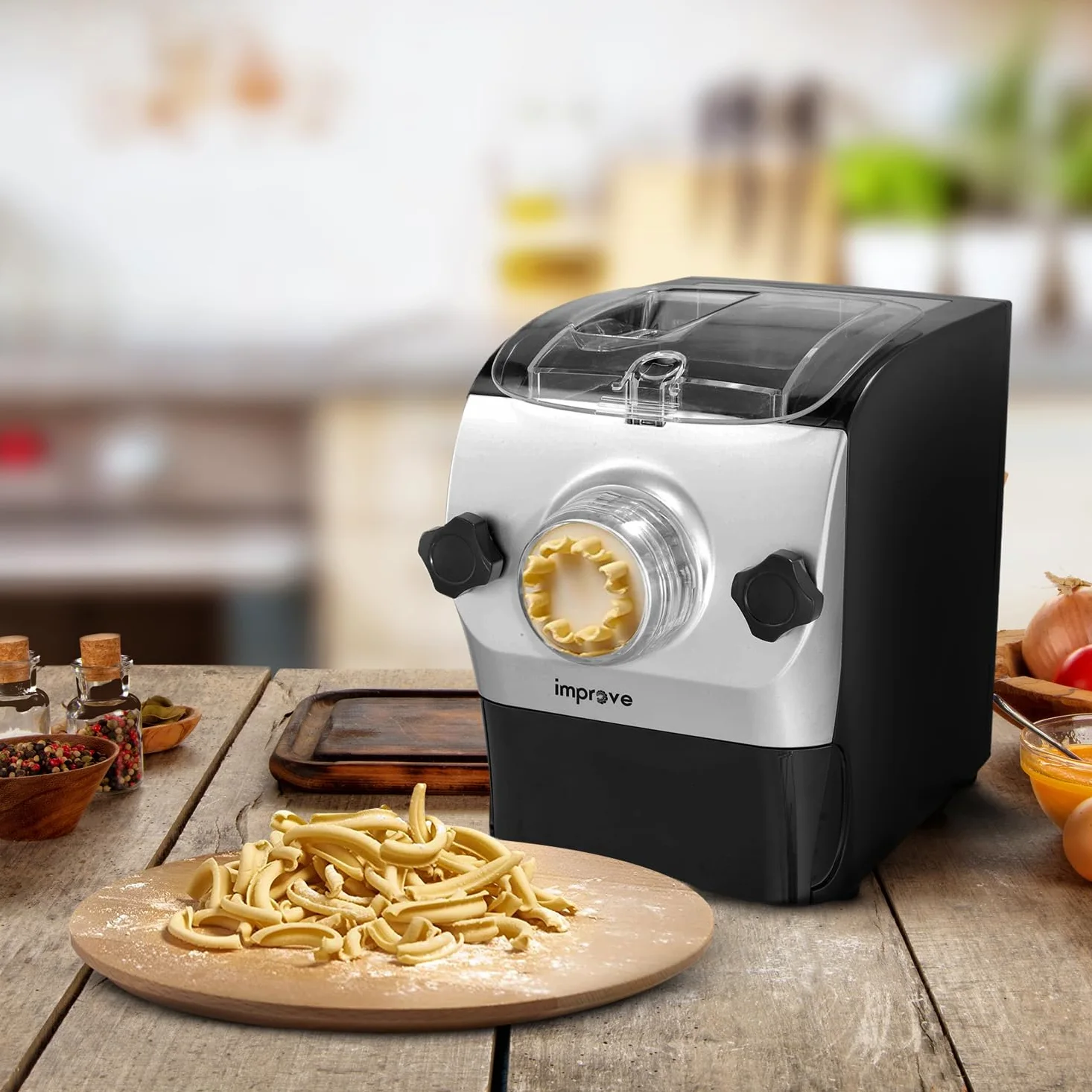 Improve IMPMPM3H Macchina Automatica per Preparare Pasta Fresca, 3 Programmi Automatici, 8 Dischi, 260W