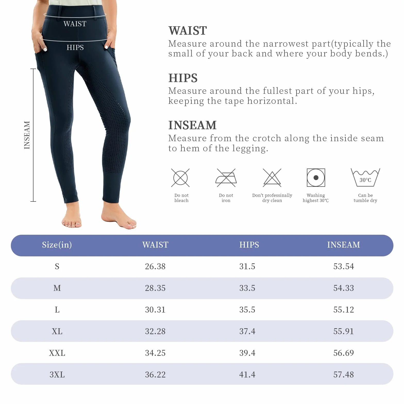 Leggings da equitazione da donna con tasca per cellulare a vita alta