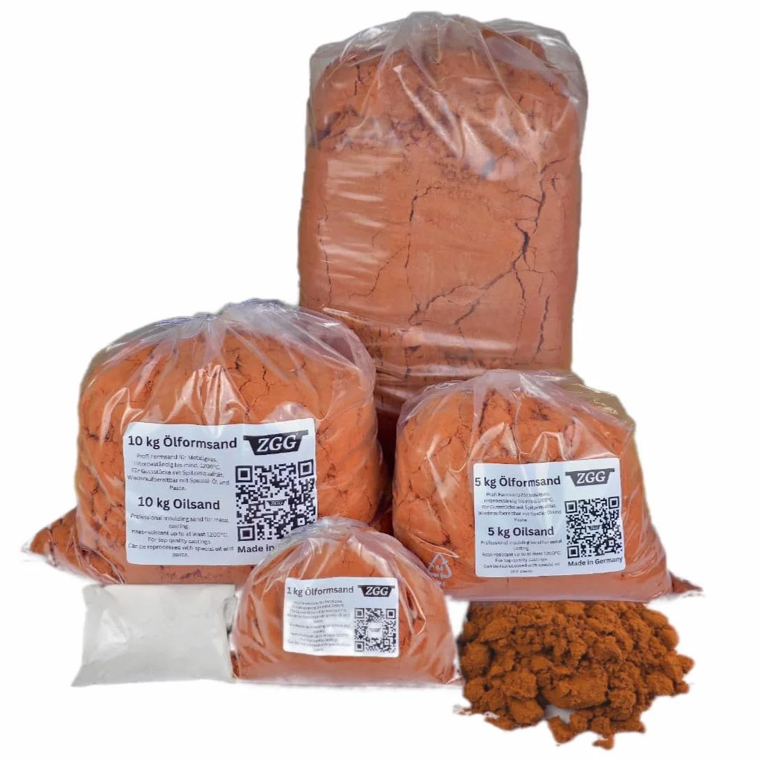 Sabbia oleosa per costruzione stampi 10 kg + 100 g talco metalli leggeri e pesanti grana fine riutilizzabile
