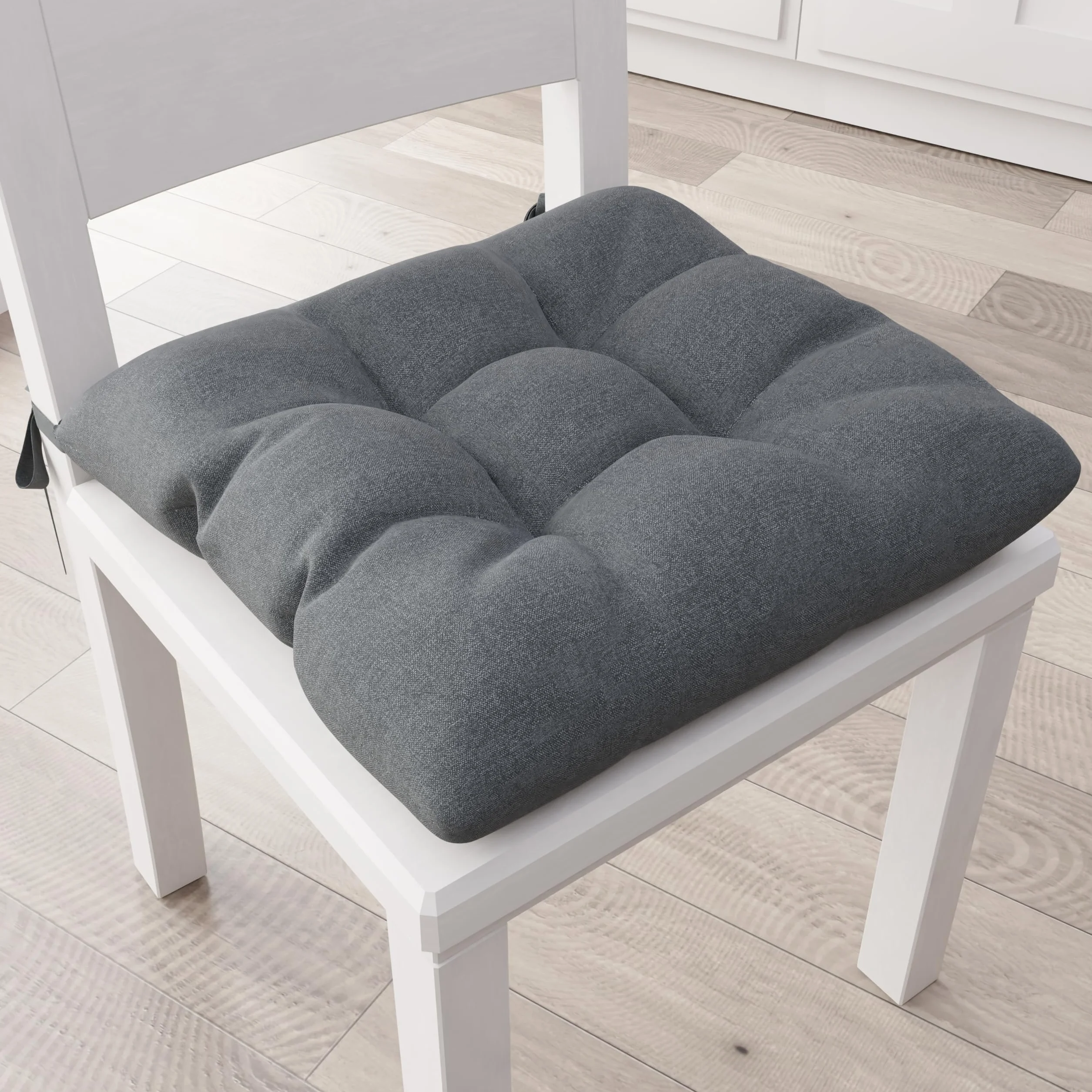 PETTI Artigiani Italiani Set 6 Cuscini per Sedia Cucina in Cotone Grigio Scuro Made in Italy