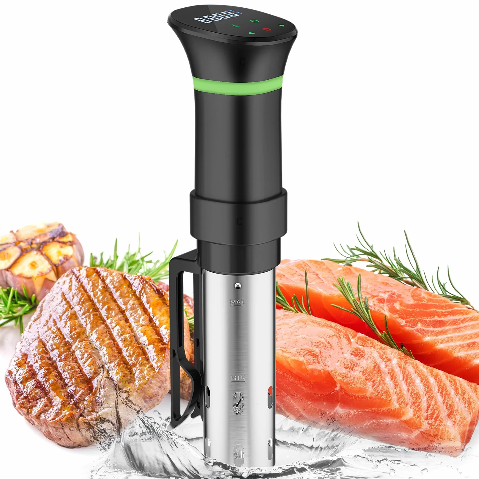 Roner Sous Vide Professionale Cucina a Bassa Temperatura 1000W 25-92,5℃ Timer LCD