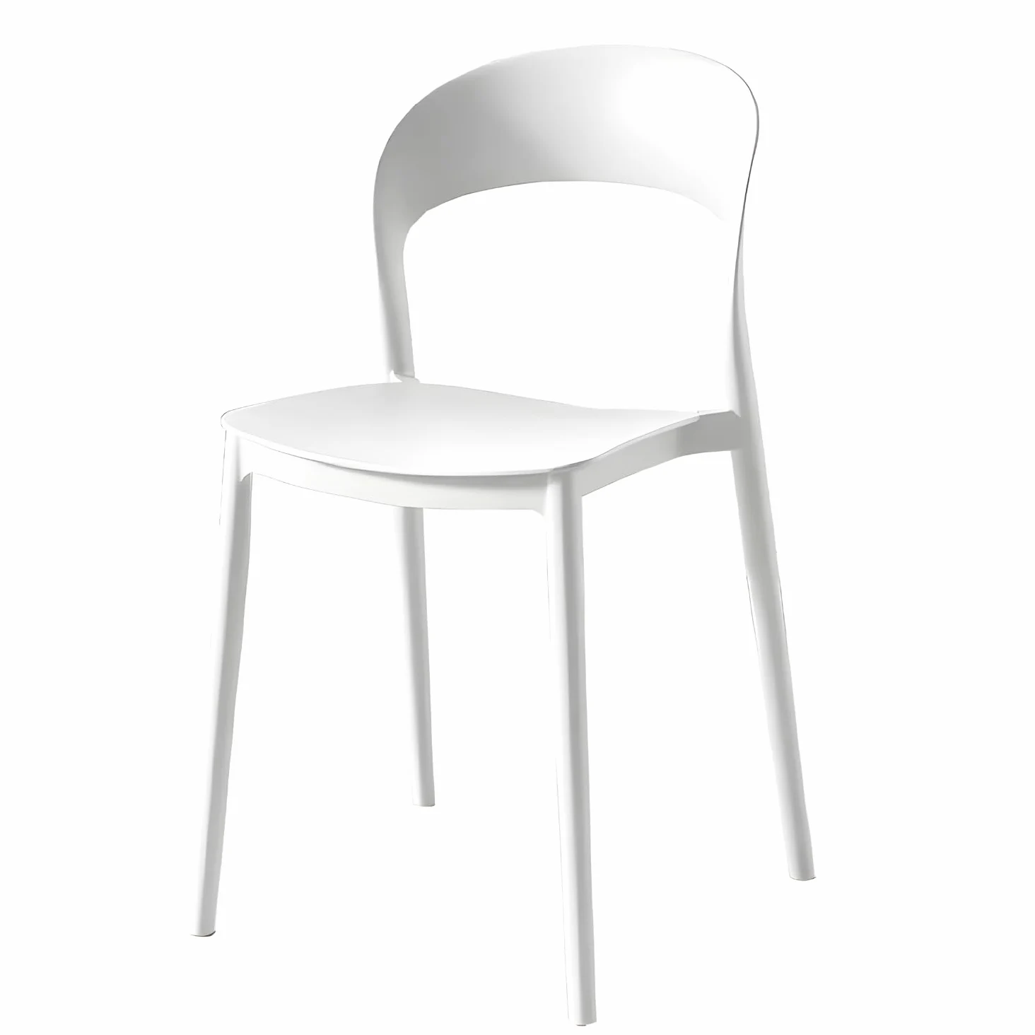 eacommerce | Sedia impilabile da cucina | Polipropilene 40x39x78 cm | Leggera, facile da pulire, design ergonomico | Adatta per interni ed esterni, resistente e versatile (Set 4 Sedie, Bianco)
