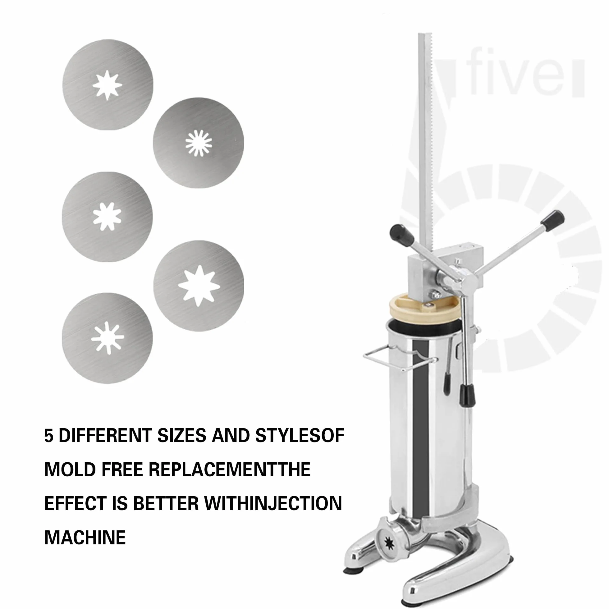 Macchina Commerciale Verticale Per Churros Con 5 Ugelli/stampi, Churrera Spagnola In Acciaio Inossidabile Per Ciambelle/churros Ripieni, Ideale Per Casa, Ristoranti E Panetterie 3L