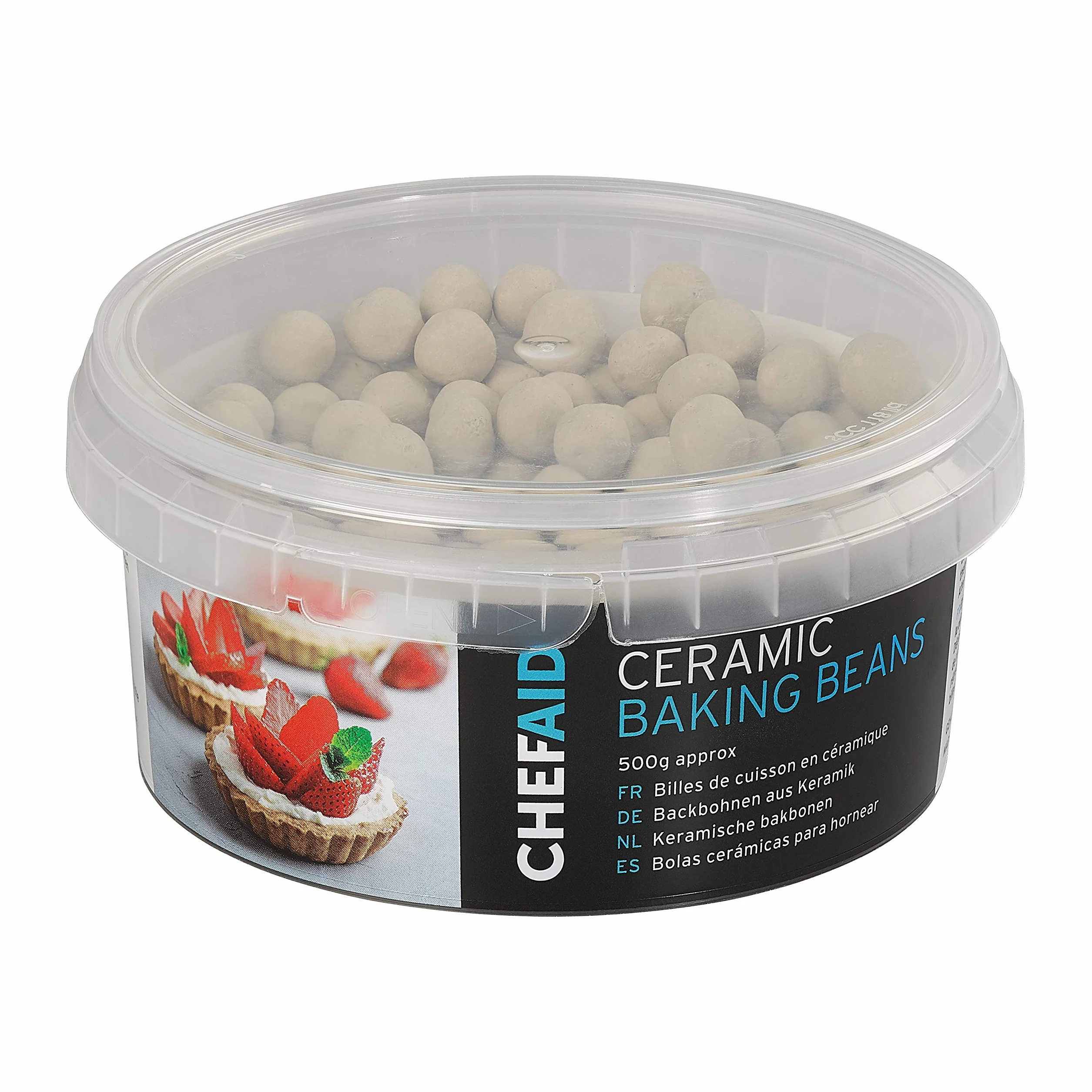 Chef Aid Fagioli da forno in ceramica riutilizzabili e pesi ciechi in vasca, perline da forno impediscono il restringimento della pasticceria, quiche, torte e crostate, resistenti al calore, circa 500