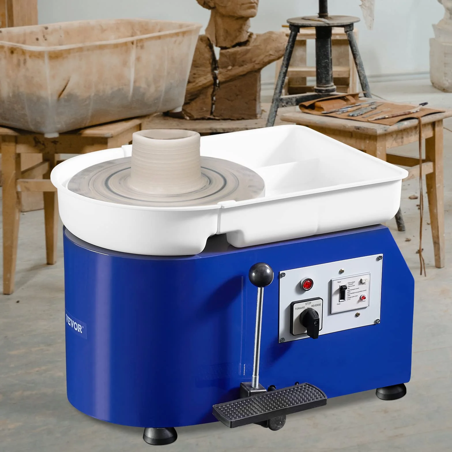 VEVOR Tornio per Ceramica Argilla 350W 28cm 60-300 giri/min Fai-da-te
