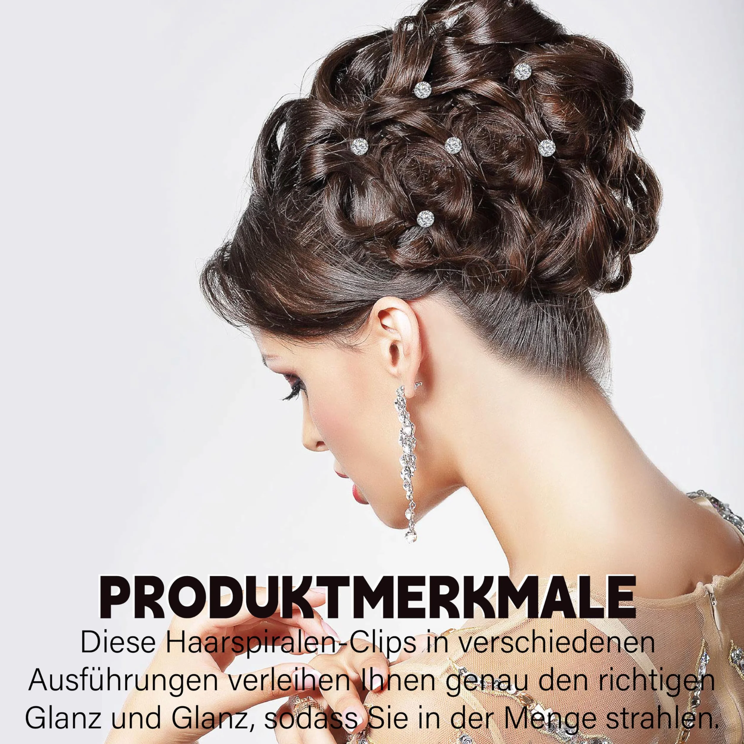 Forcine a spirale con strass per capelli mini accessori matrimonio spose