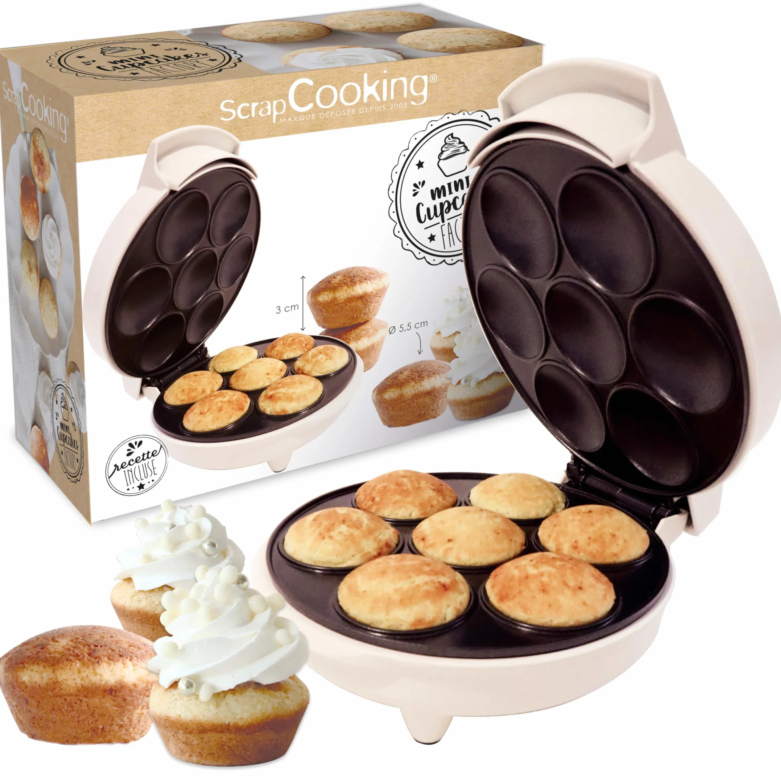 ScrapCooking Macchina per Cupcakes & Muffins - Mini Cupcakes Factory - Bianco