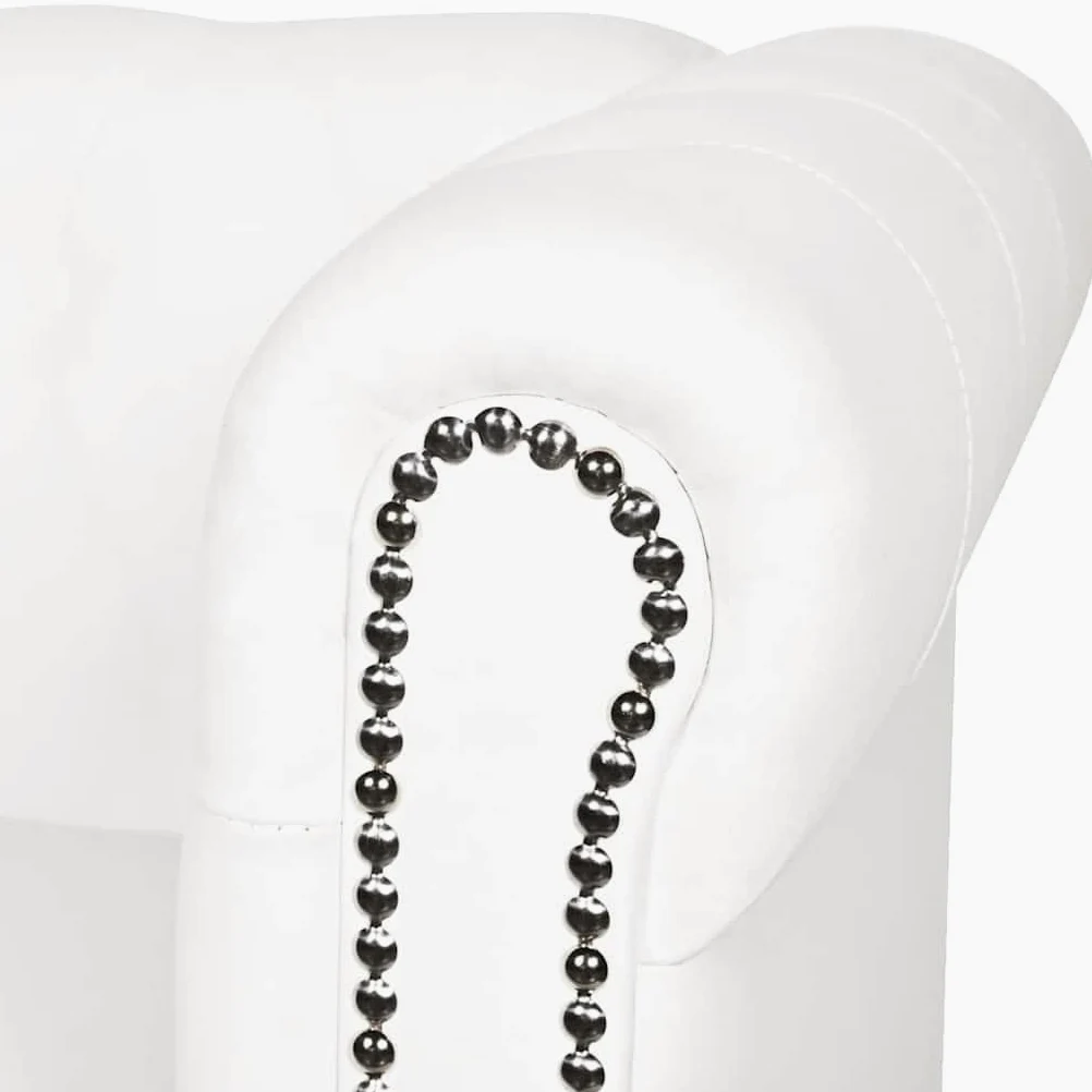 vidaXL Set Divani da 2/3 Posti Persone Ecopelle Bianco Sofà Divanetto Salotto