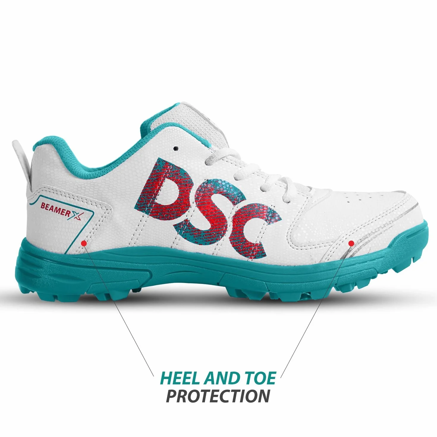 DSC Beamer X Scarpe da Cricket | Per uomini e ragazzi | Materiale: Cloruro di Polivinile | Leggere e altamente resistenti | Prestazioni durature.
