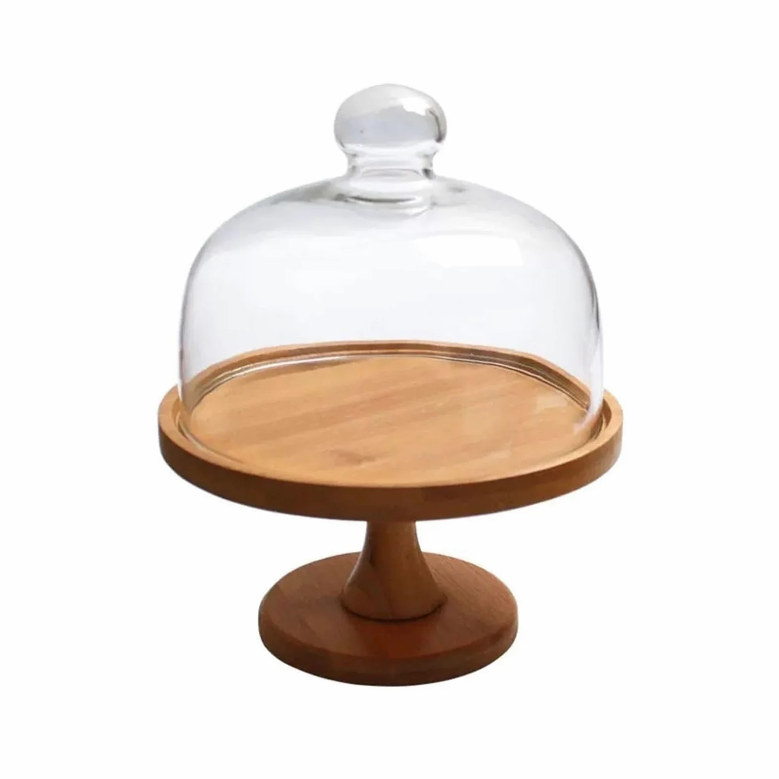 Espositore da Tavolo per Dolci Creativo portatorte Alto, Vassoio for Esposizione di Pane e Dessert, Vassoio di Prova for Frutta con Coperchio in Vetro Torre espositiva per Torte(8inch)