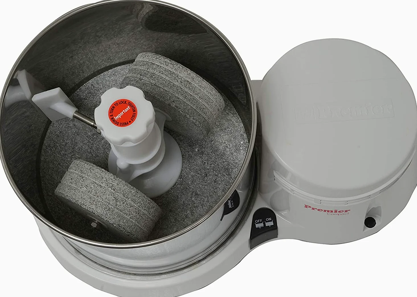 Premier PG-501 - Smerigliatrice compatta per piano da tavolo, 2 litri, colore: Bianco