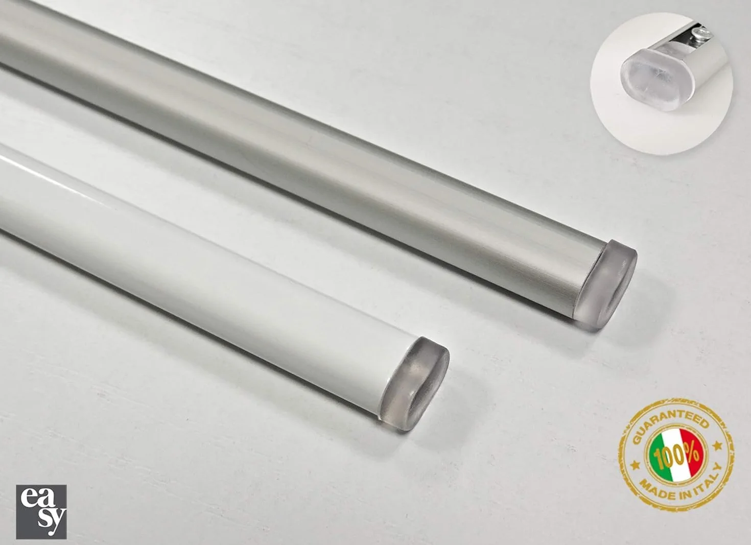 BACCHETTA A MOLLA ALLUMINIO VERNICIATO BIANCO 13 MM ESTENSIBILE PER TENDE A VETRO REGOLABILE 87-150