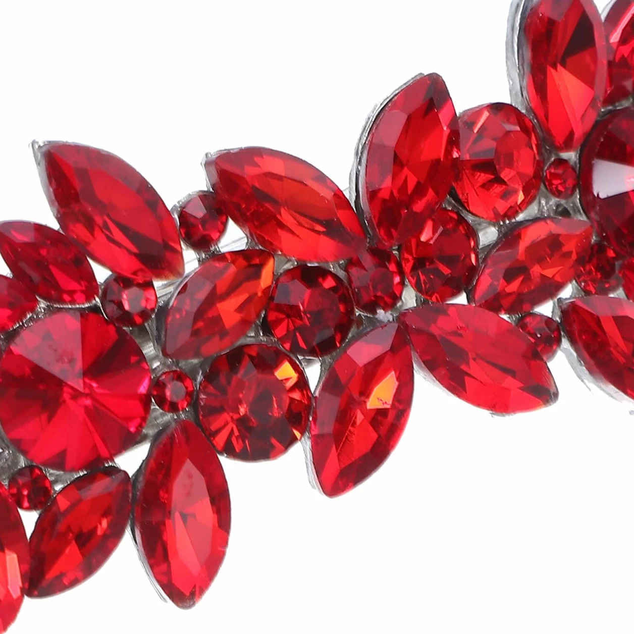 Fermagli Per Capelli di Strass Cristallo Rosso Gioielli per Damigelle d'Onore Matrimonio