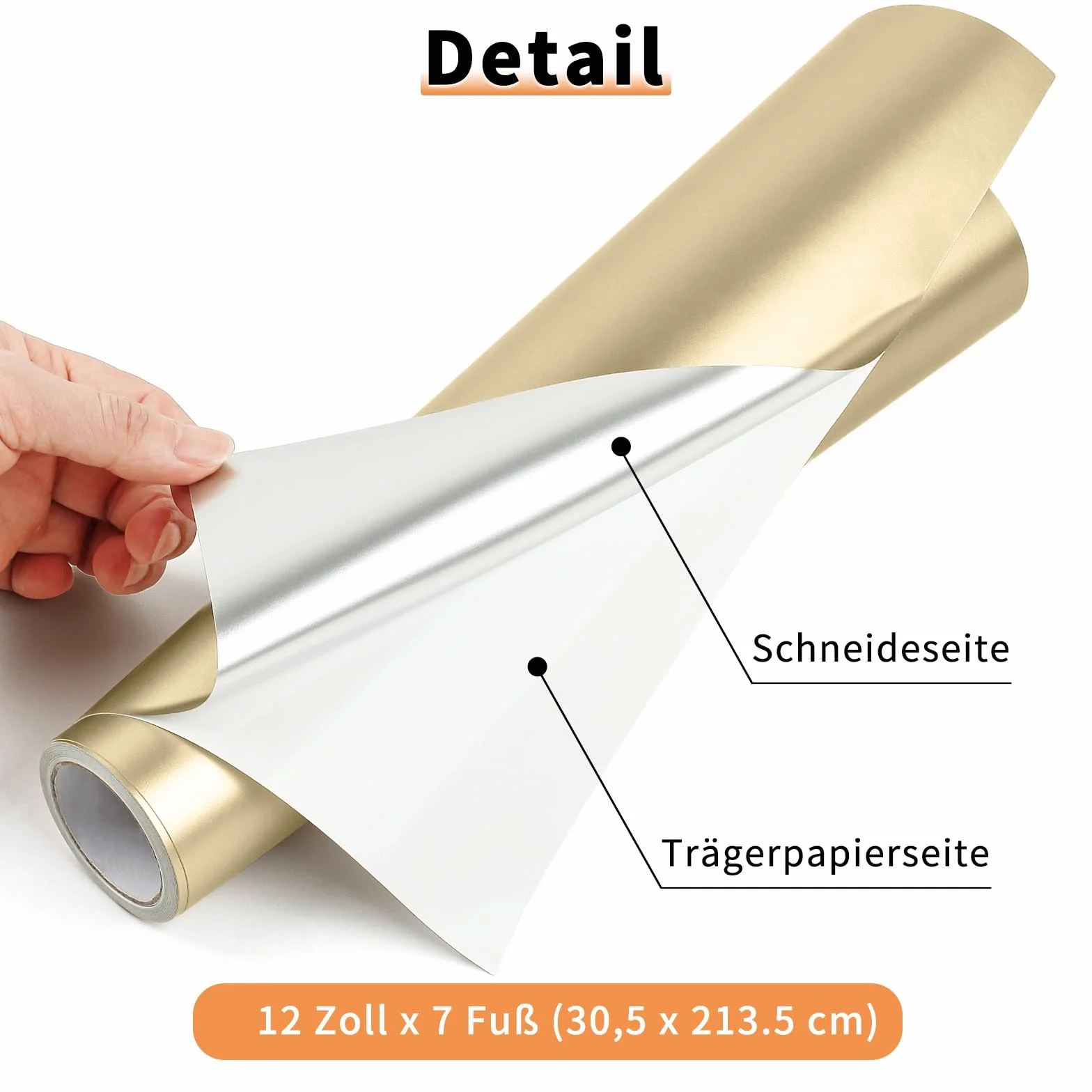 IModeur Vinilo adesivo Champagne galvanizzato, 30,5 cm x 214 cm pellicola adesiva Champagne per Silhouette Cameo, La maggior parte delle macchine da taglio