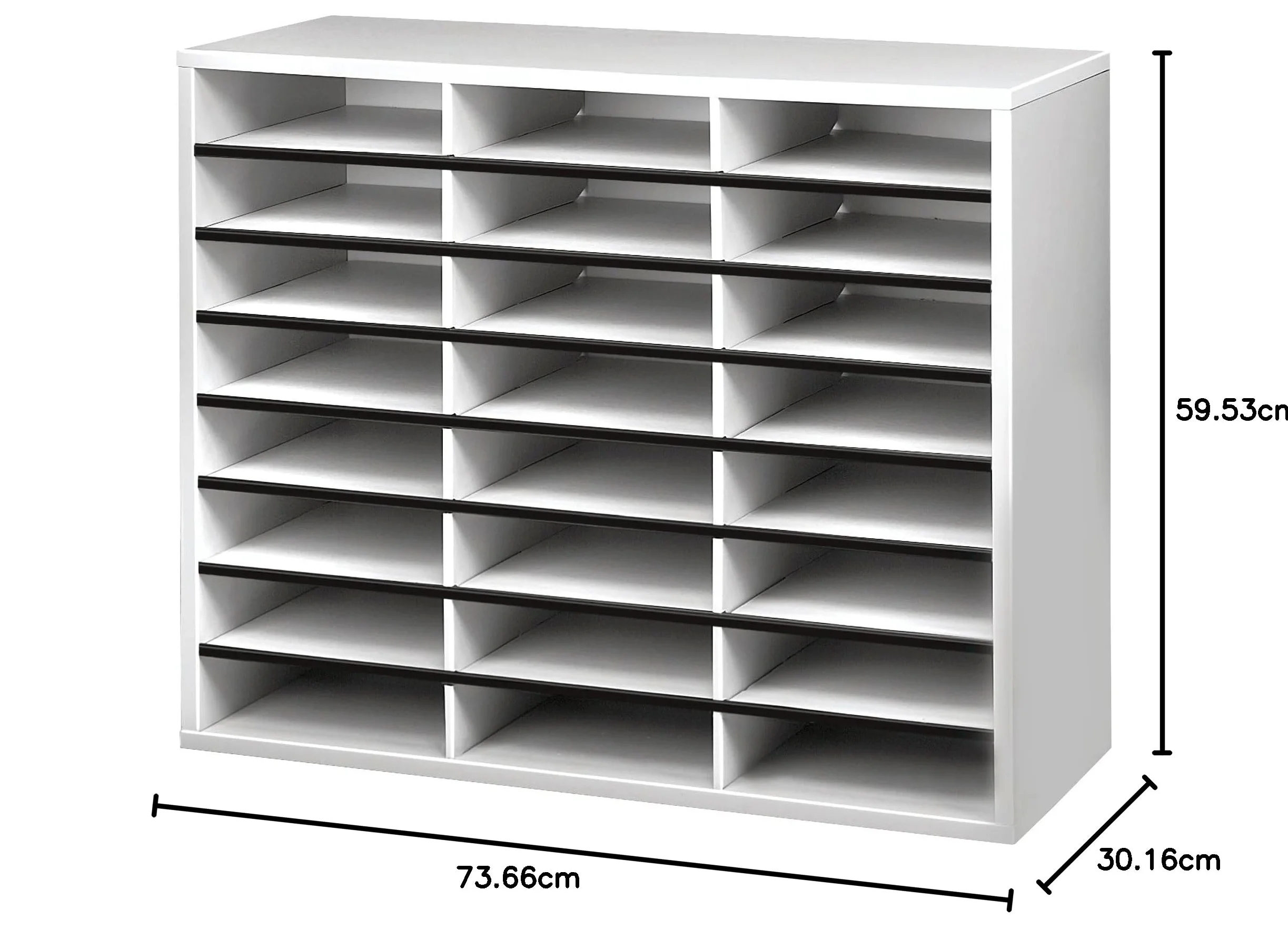 Fellowes Organizer Scrivania 24 Scomparti in Legno, per Posta, Lettere e Documenti, in Solida Melammina e Fibra di Legno, Colore Bianco